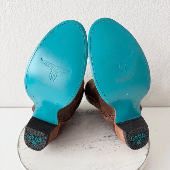 NEW Lane PLAIN JANE PJ Womens Cowboy Bootie 8 Brown Short Western Cowgirl Boots - Picture 8 of 11